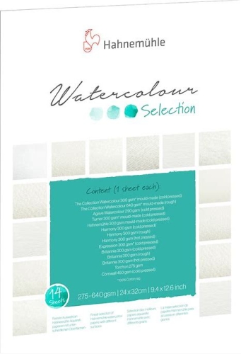 Hahnemühle Watercolor Selection 17x24 cm 200-600g/m² (12 sheets)